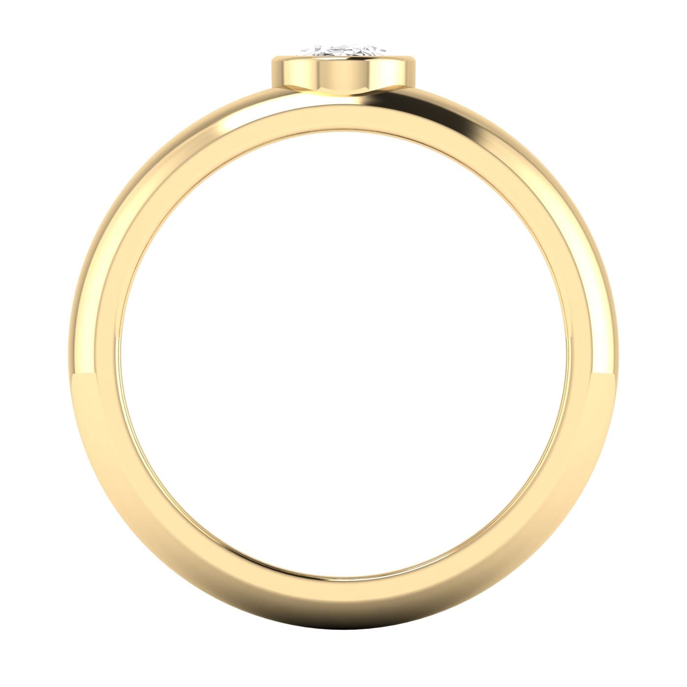 Lab Diamond Oval Cut Ring 1/2 Ctw (1/2 ct. tw.), Side view in yellow gold