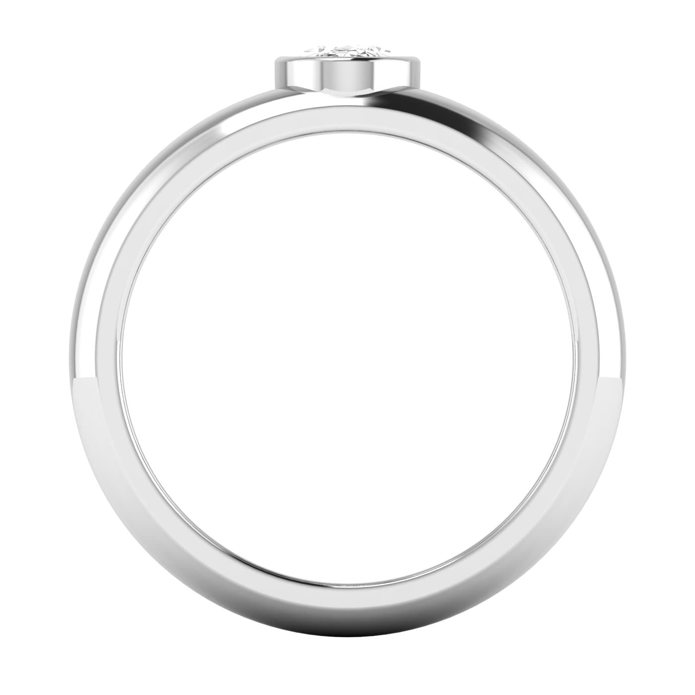 Lab Diamond Oval Cut Ring 1/2 Ctw (1/2 ct. tw.), Side view in white gold or platinum
