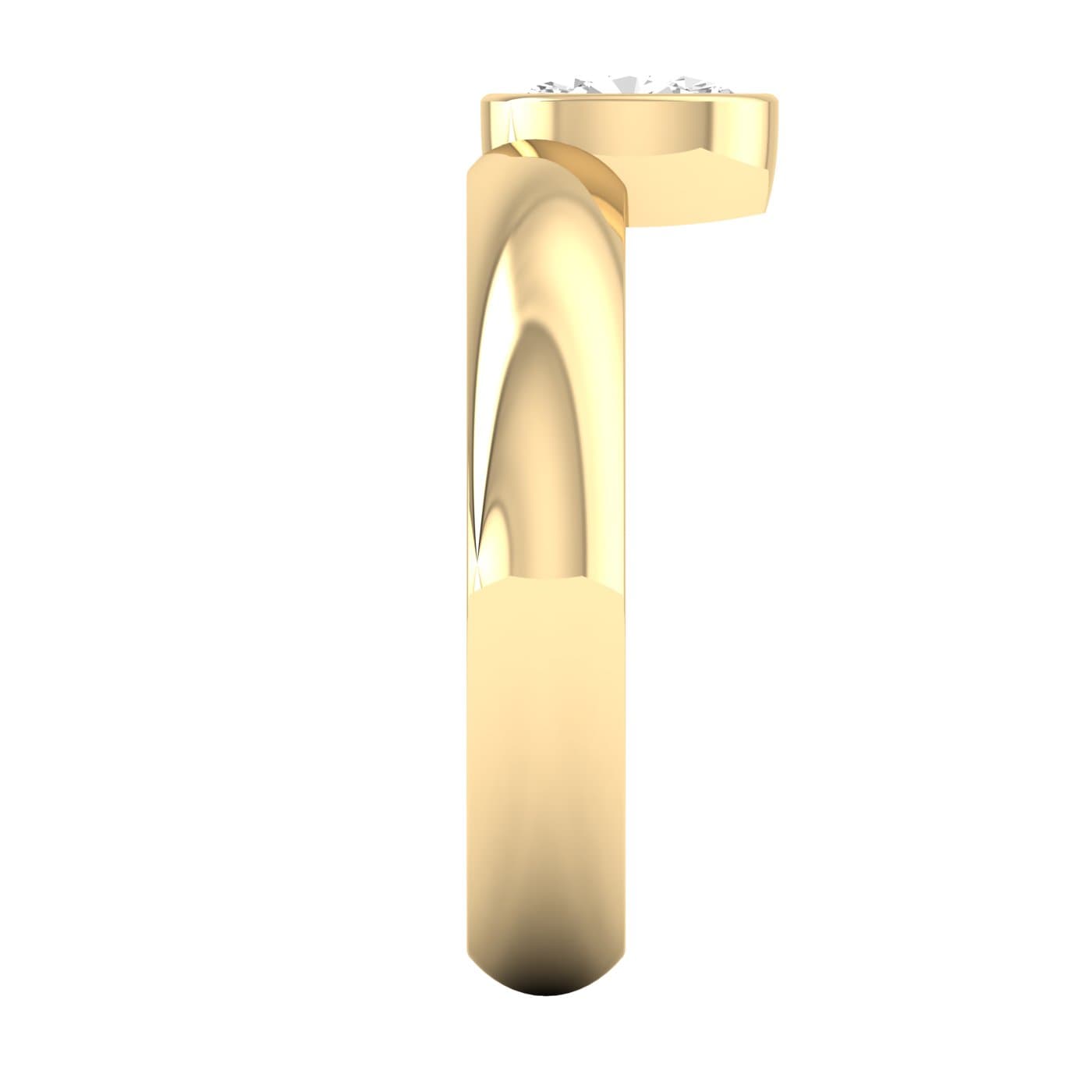 Lab Diamond Oval Cut Ring 1/2 Ctw (1/2 ct. tw.), Top view in yellow gold