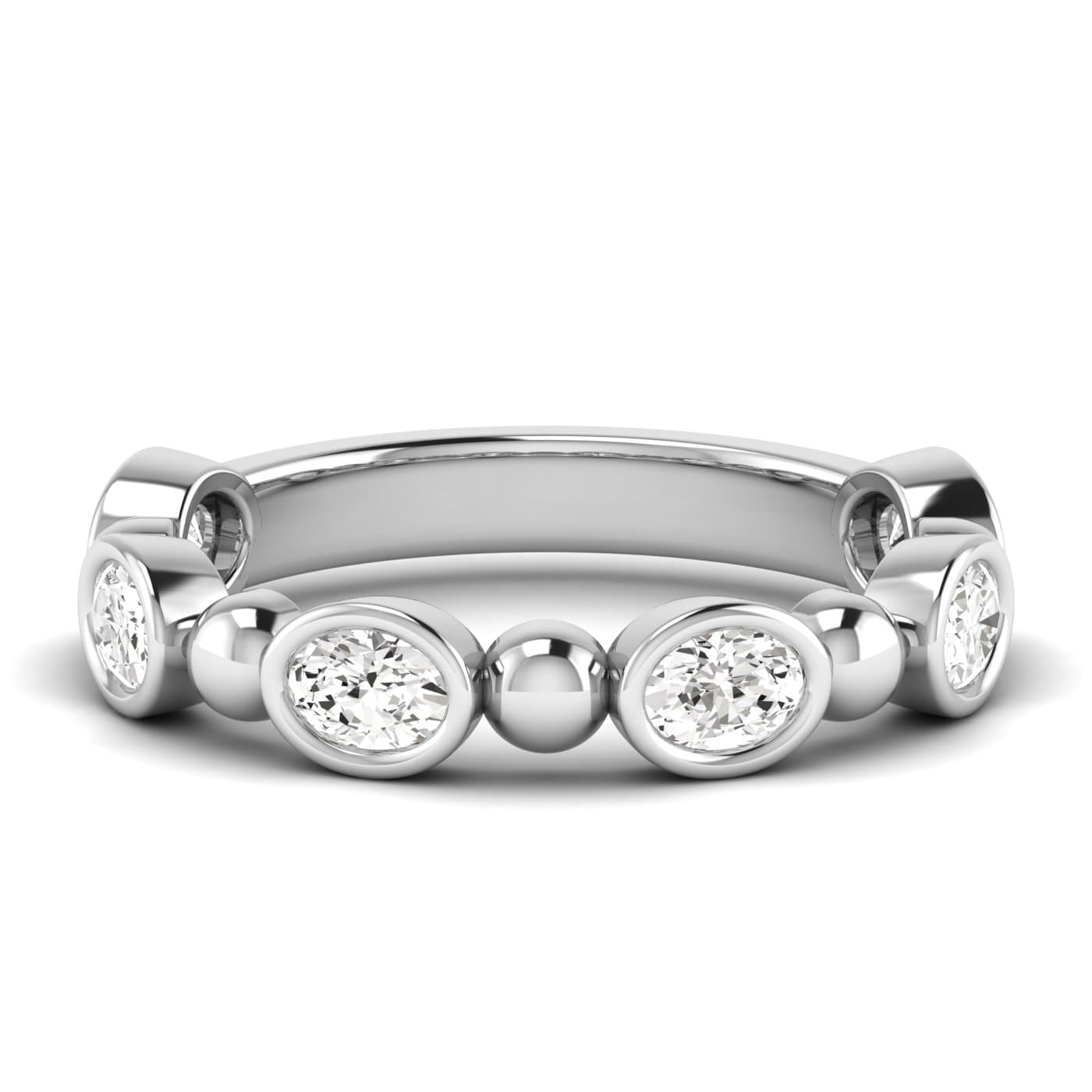 Lab Diamond Alternating Bead & Oval Band 1 Ctw. — View 1