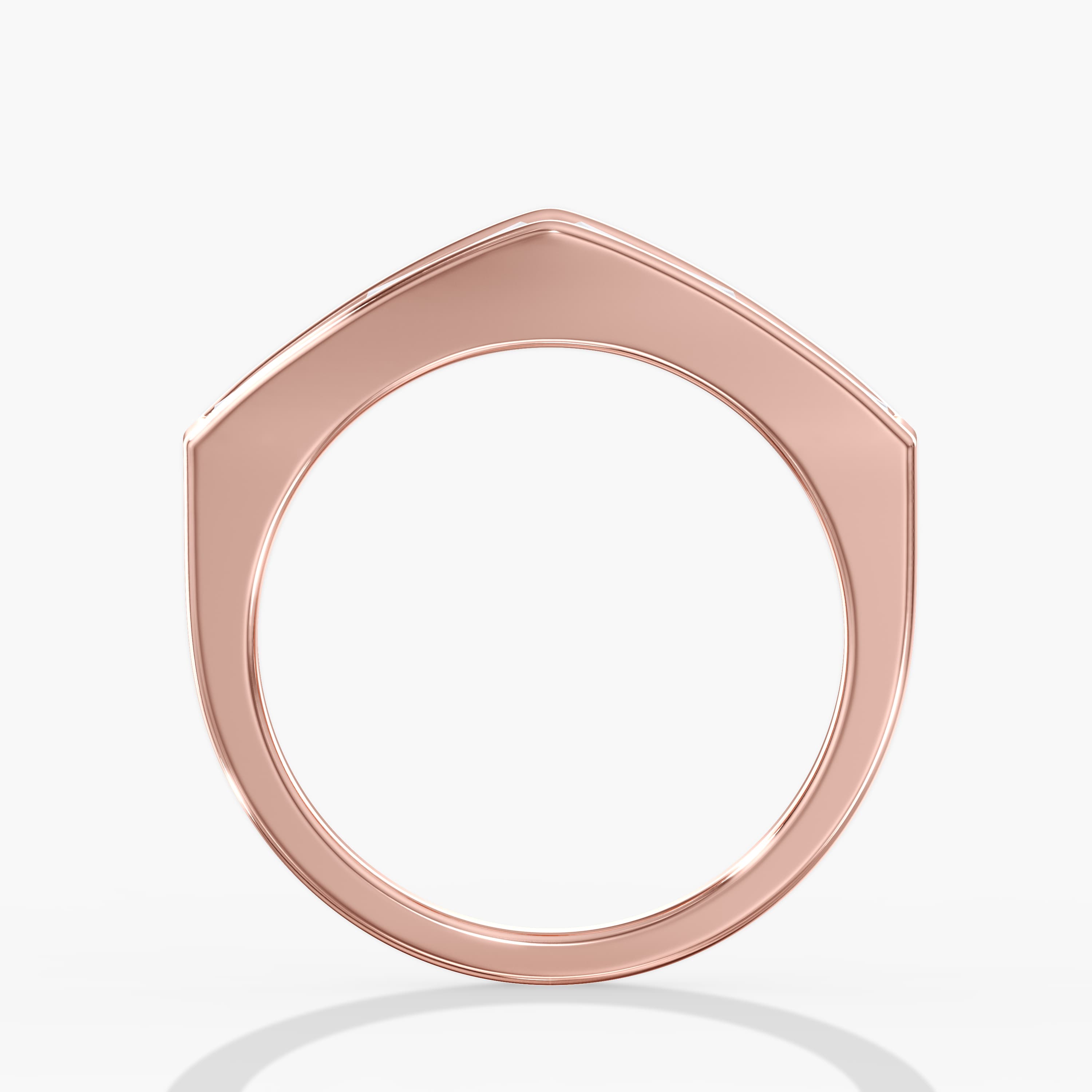 Lab Diamond Tapered Baguette Ring 2 Ctw (2 ct. tw.), Side view in rose gold