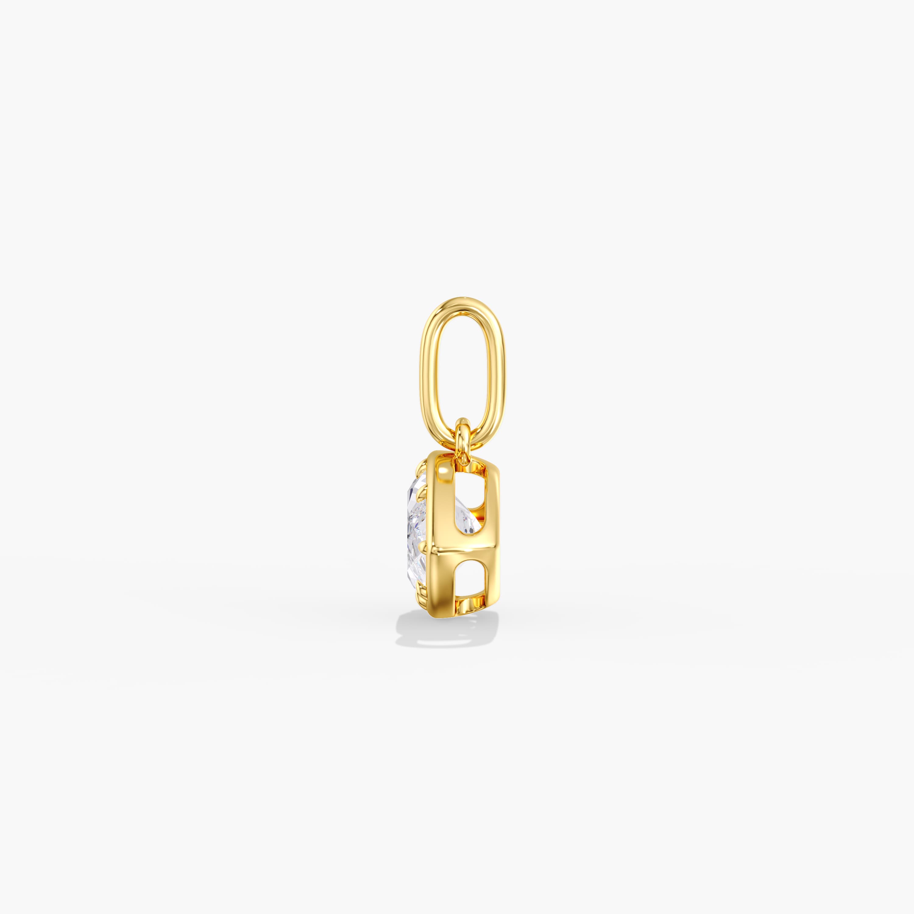 Lab Diamond East-West Marquise Pendant 2 Ct (2 ct. tw.), Side view in yellow gold