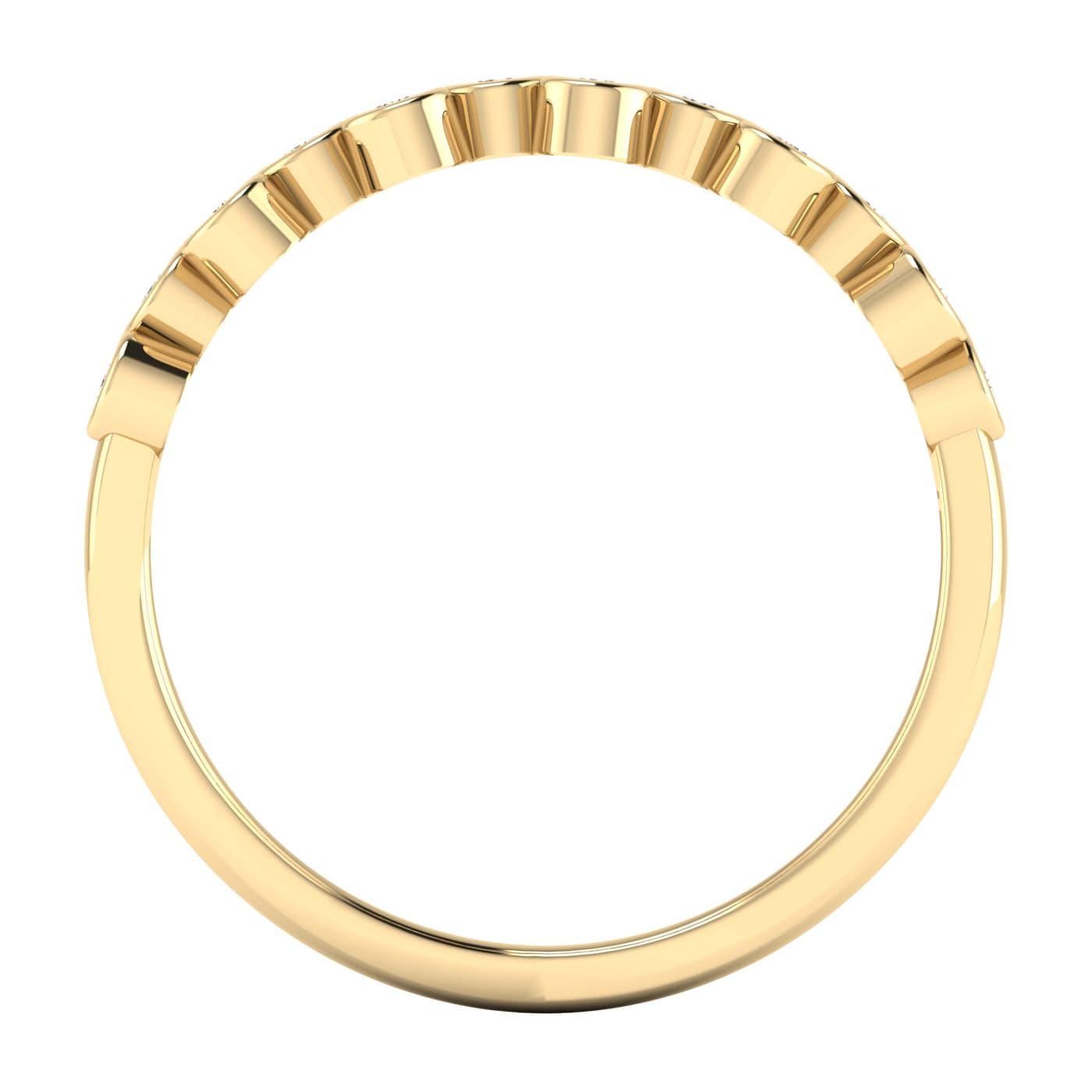 Lab Diamond Bezel Set Band 1/5 Ctw (0.18 ct. tw.), Side view in yellow gold