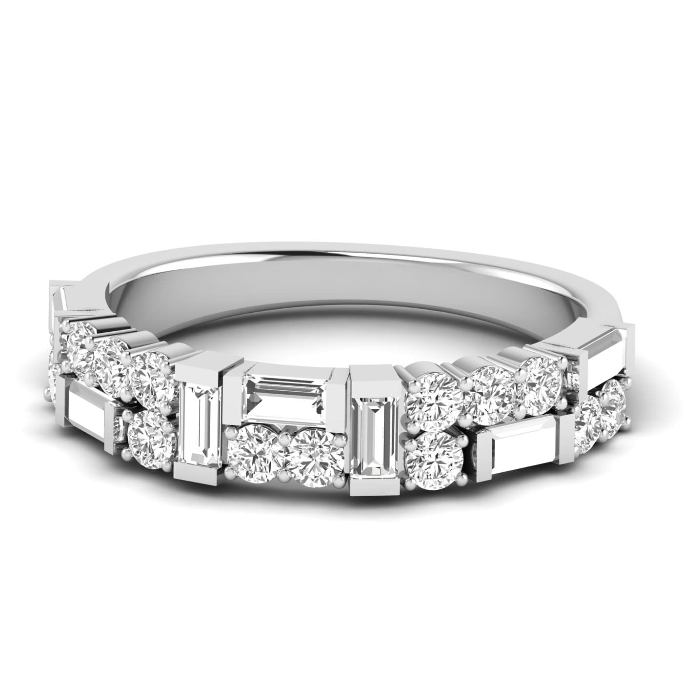 Lab Diamond Round & Baguette Band 3/4 Ctw. — View 1
