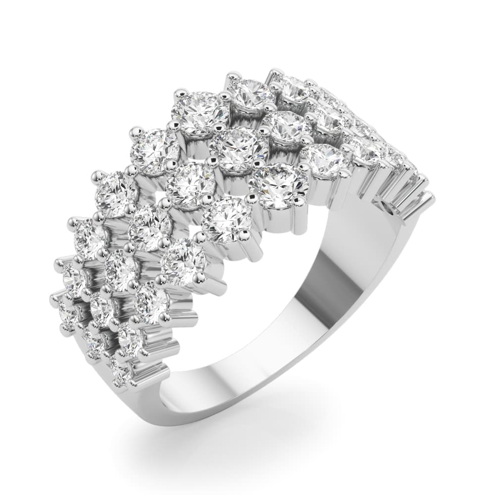Lab-Grown Diamond 3-Row Fashion Ring (1.83 ct. tw.), Angle view in white gold or platinum