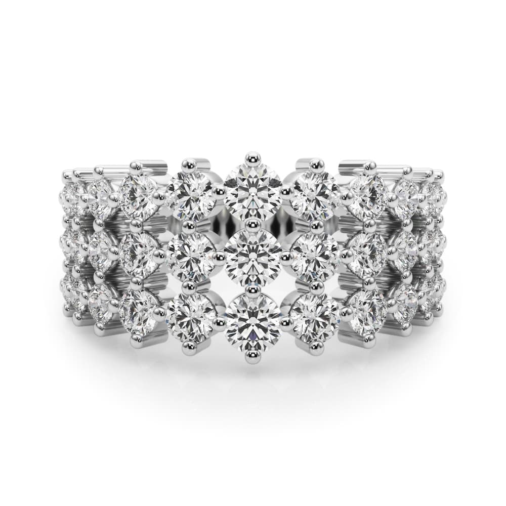 Lab-Grown Diamond 3-Row Fashion Ring (1.83 ct. tw.), On hand view in white gold or platinum