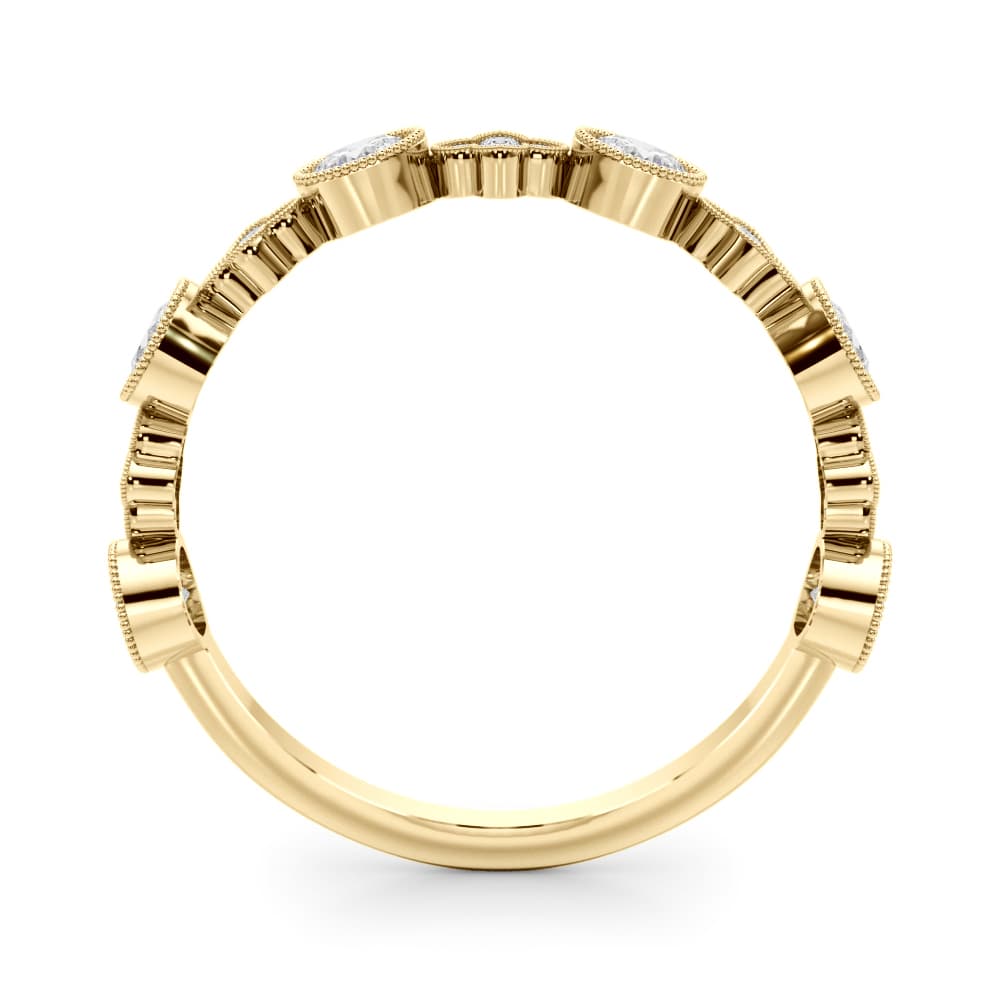 Alternating Shaped Stackable Ring (0.3 ct. tw.), Side view in yellow gold
