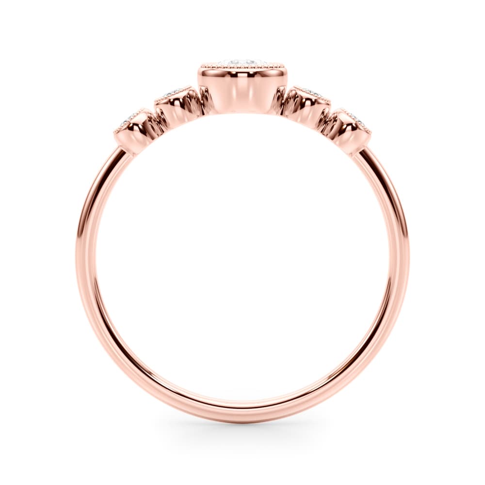 Lab-Grown Diamond Milgrain Bezel Set Fashion Ring (0.07 ct. tw.), Side view in rose gold