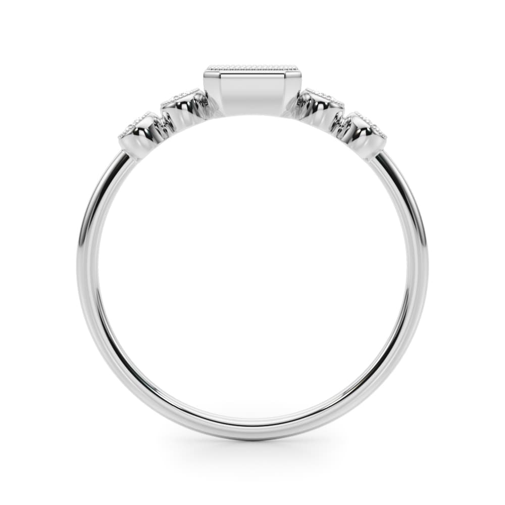 5-Stone Bezel Set Milgrain Fashion Ring (0.07 ct. tw.), Side view in white gold or platinum