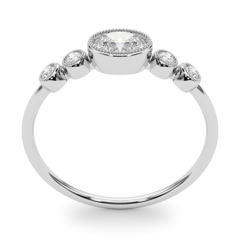 5 Stone Fashion Ring Ov ctr (0.07 ct. tw.), Top view in white gold or platinum