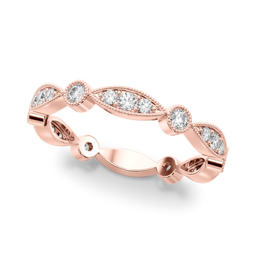 Eternity Stackable Fashion Ring (1/3 ct. tw.), Front view in rose gold