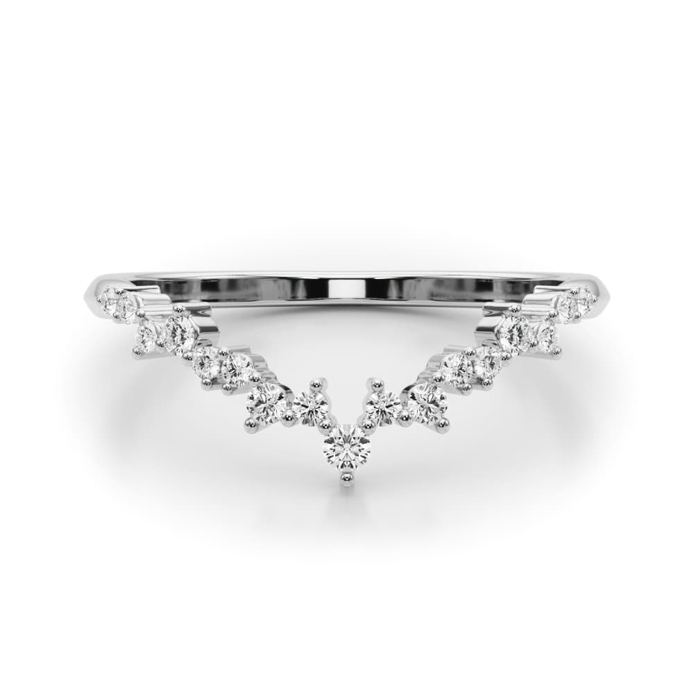 Scatter Round Curved Fashion Rings (0.18 ct. tw.), On hand view in white gold or platinum