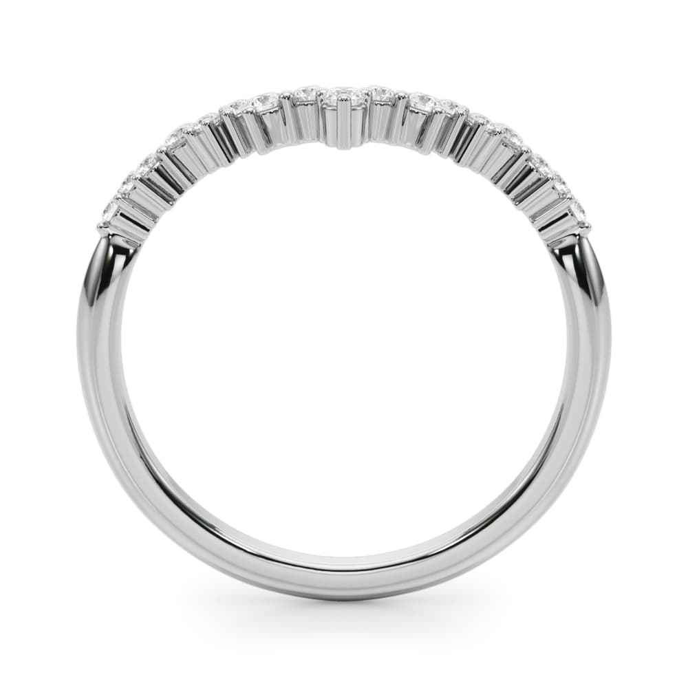 Scatter Round Curved Fashion Rings (0.18 ct. tw.), Side view in white gold or platinum