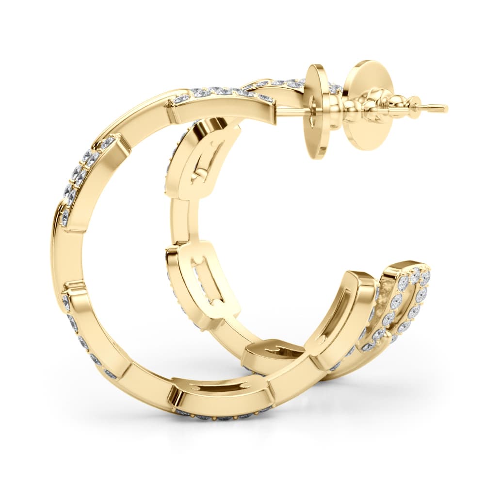 Chain Link Fashion Earrings (1.04 ct. tw.), On hand view in yellow gold