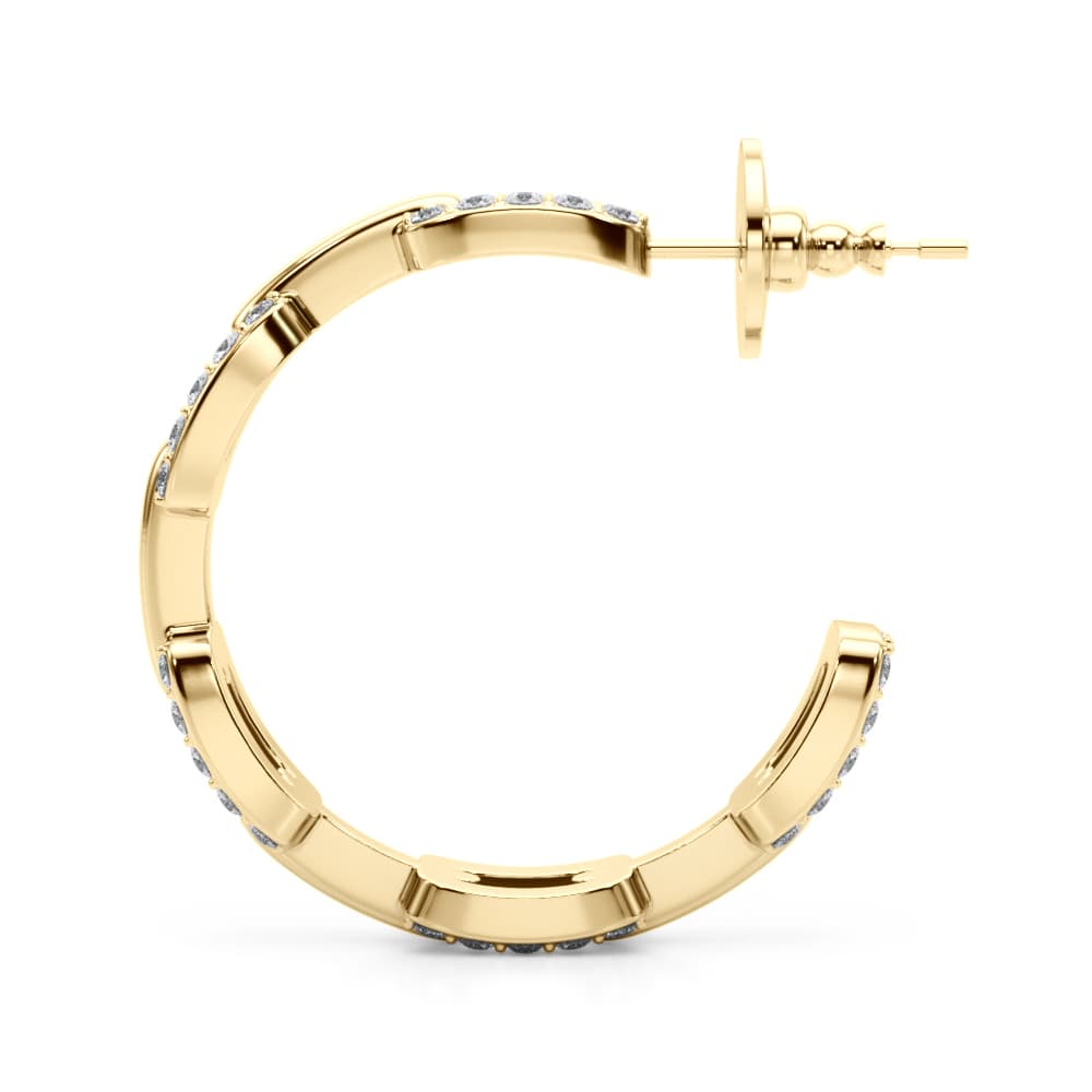 Chain Link Fashion Earrings (1.04 ct. tw.), Side view in yellow gold