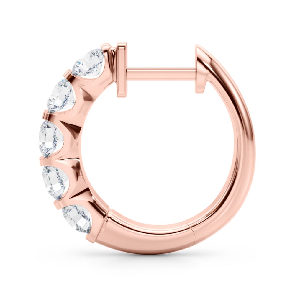 Lab-Grown Diamond Hoop Earrings (2 ct. tw.), Side view in rose gold