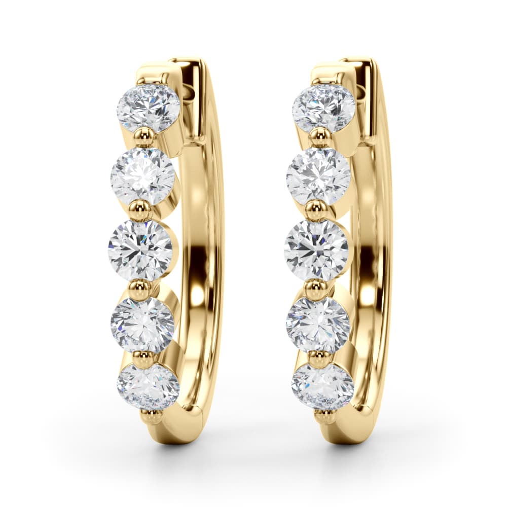 Classic Hoop Earrings (1 ct. tw.), Front view in yellow gold