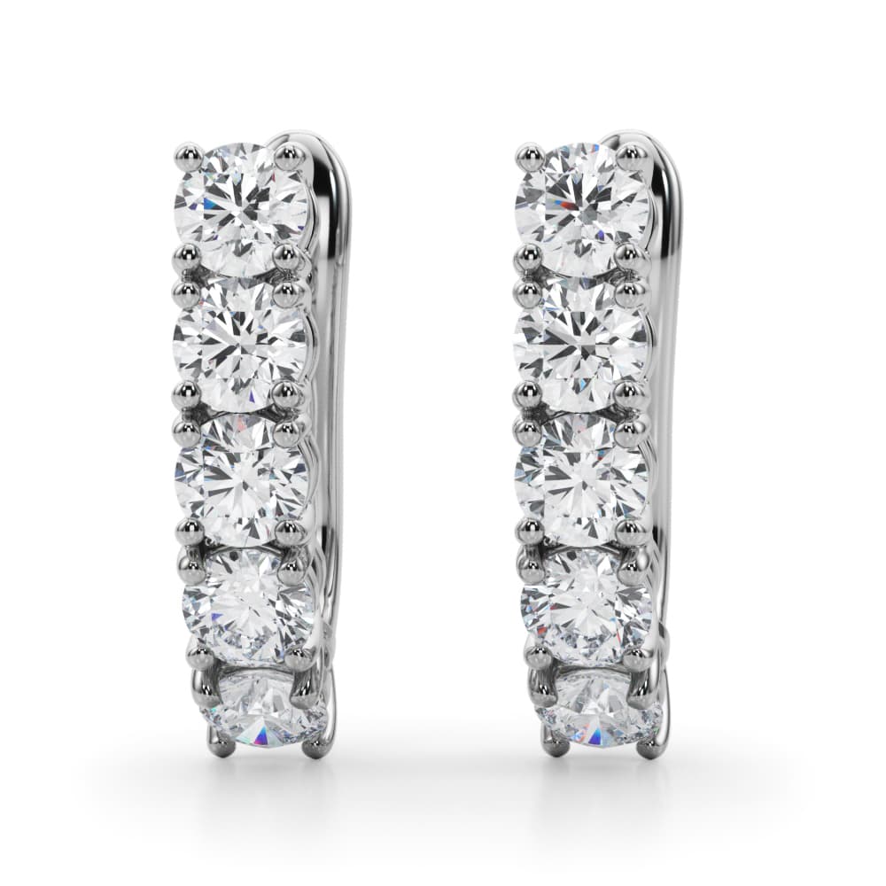 Prong Set Omega Back Earrings — View 1