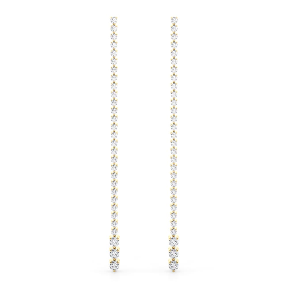 Lab-Grown Diamond Graduating Drop Earrings (2.22 ct. tw.), Front view in yellow gold