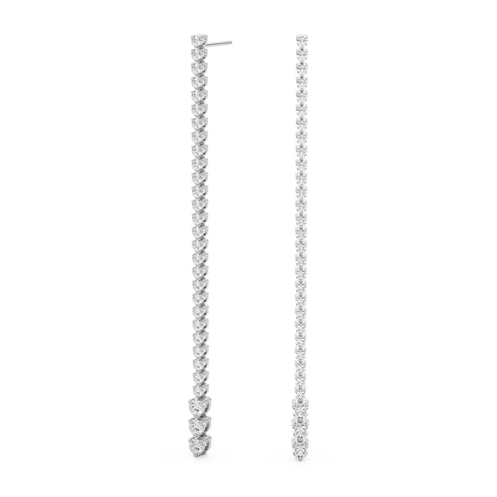 Lab-Grown Diamond Graduating Drop Earrings (2.22 ct. tw.), Angle view in white gold or platinum