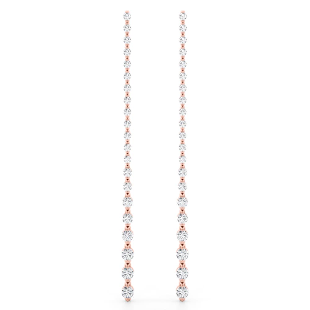 Graduating Drop Earrings (4 1/2 ct. tw.), Front view in rose gold