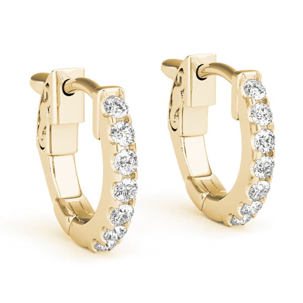 Lab-Grown Diamond Single Row Huggies (0.28 ct. tw.), Front view in yellow gold