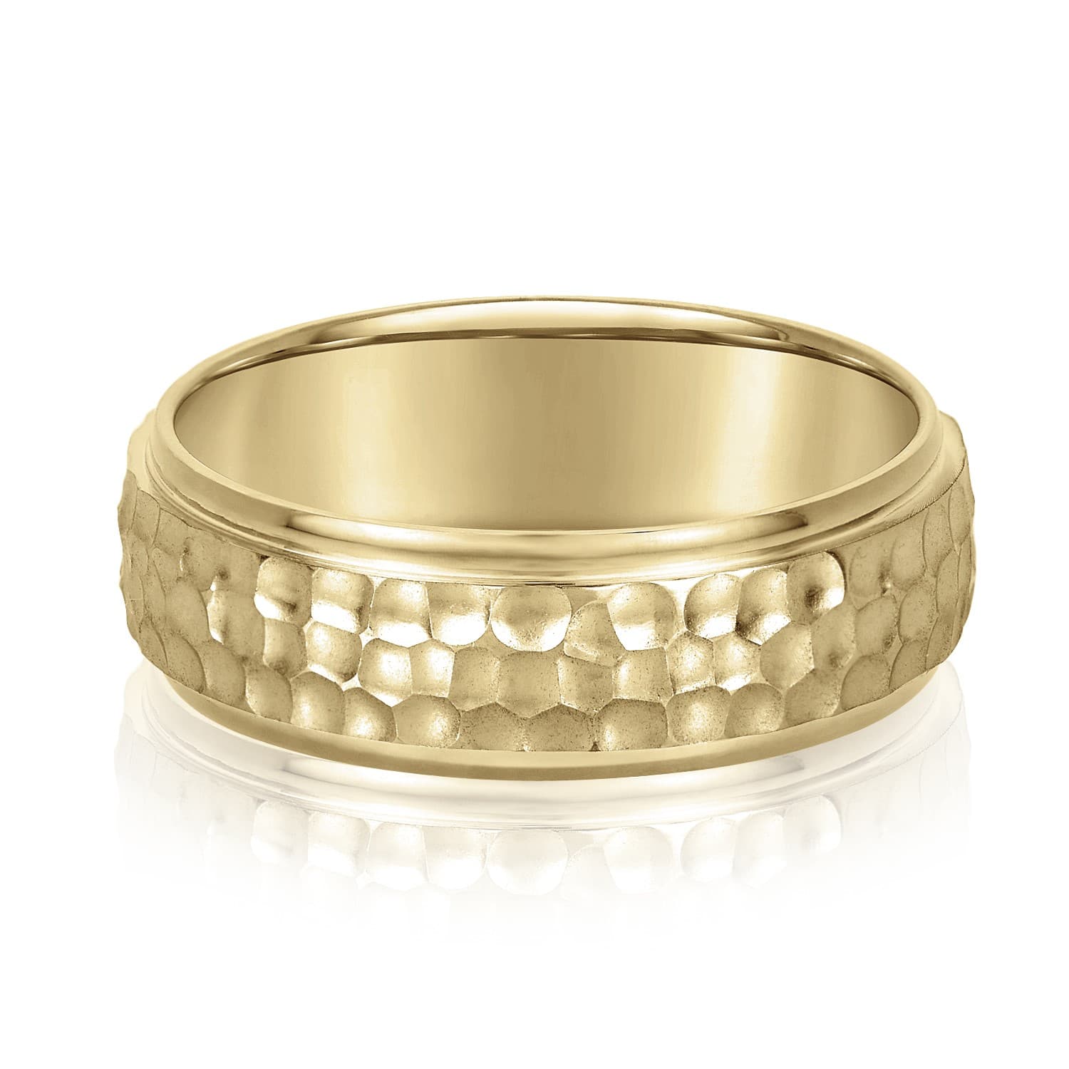7mm Standard Weight Men's Band, Front view in yellow gold