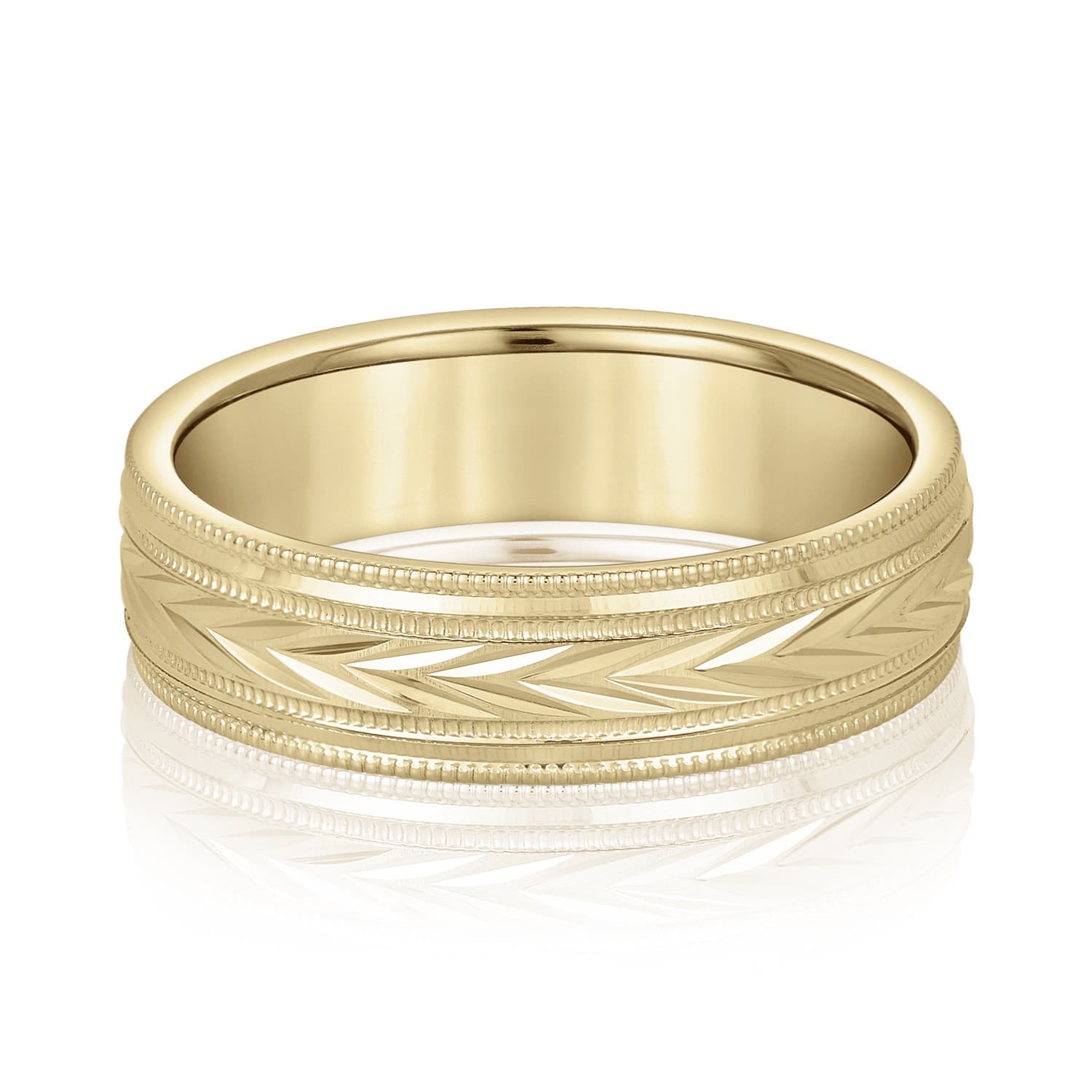 5mm Heavy Weight Men's Band, Front view in yellow gold