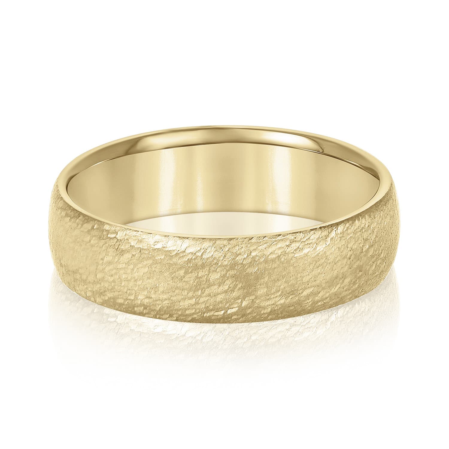 7mm Standard Weight Men's Band, Front view in yellow gold