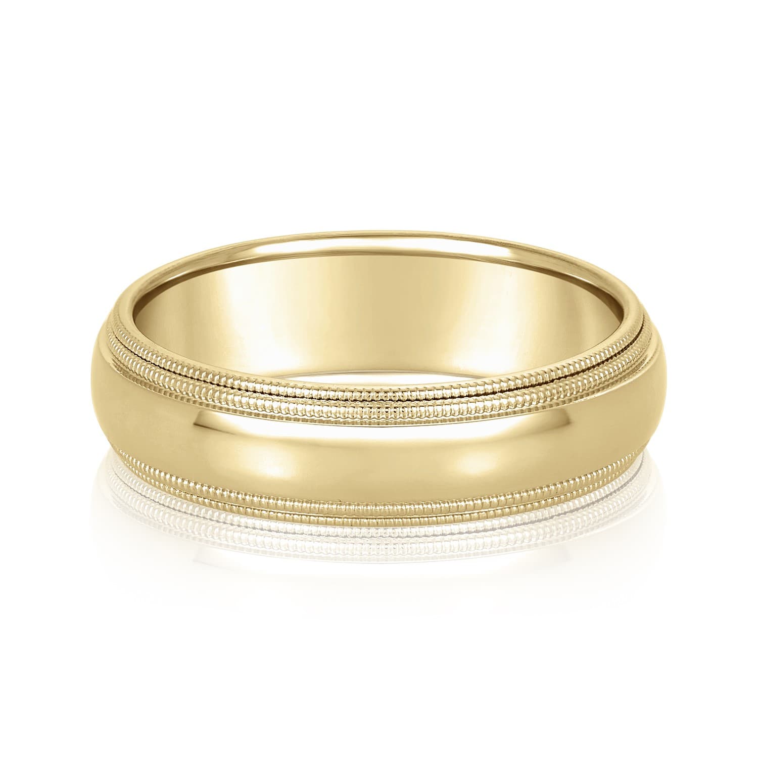 6mm Heavy Weight Men's Band, Front view in yellow gold