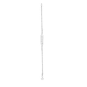 Block Name Plate, Side view in white gold or platinum