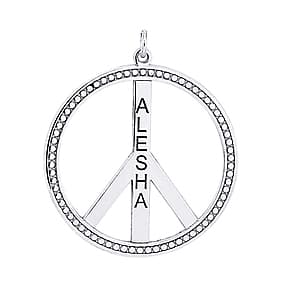 Peace Sign, Side view in white gold or platinum