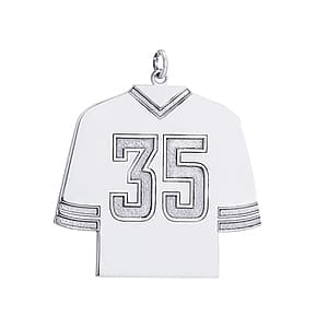 Football Jersey, Side view in white gold or platinum