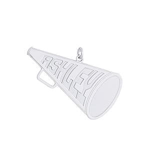 Megaphone, Side view in white gold or platinum
