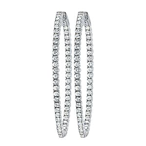 Prong Set Inside/Outside Hoop Earrings 35mm — View 1