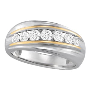 Channel Set Gents Wedding Rings (1.02 ct. tw.) — View 1