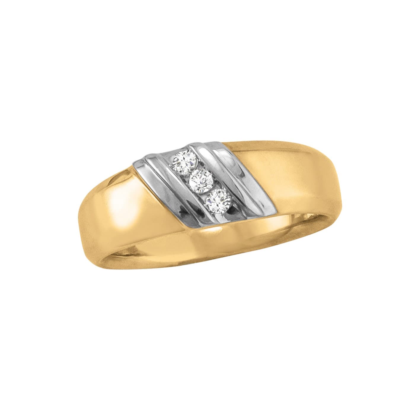 Gents Diamond Wed Band Satin Finish (0.15 ct. tw.) — View 1