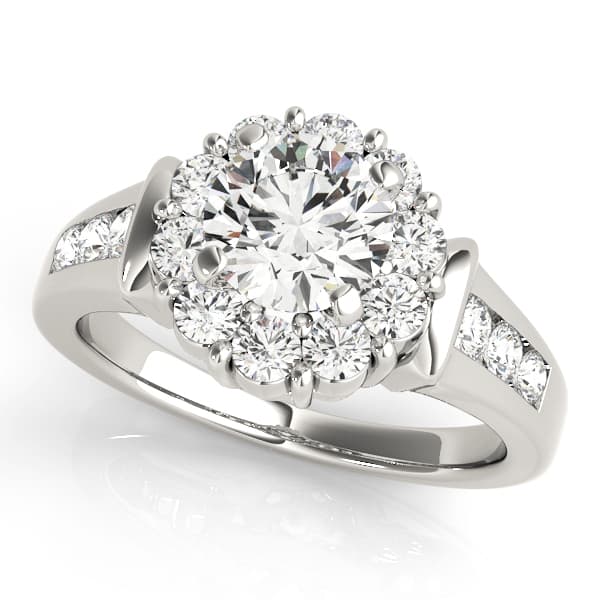 Engagement Rings Halo Round — style 50455 in 10k White Gold