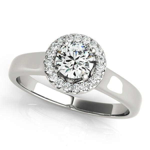 Round Halo Engagement Ring — style 50489 in 10k White Gold