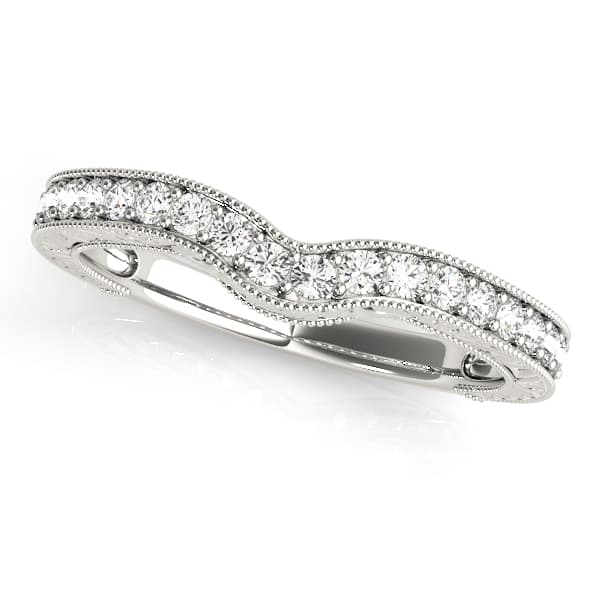 Milgrained Curved Wedding Band (0.27 ct. tw.) — View 1