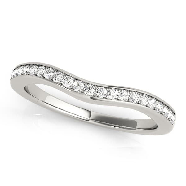 Prong In Channel Curved Wedding Bands (0.16 ct. tw.) — View 1