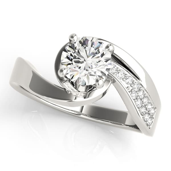 Bypass Accented Engagement Ring — style 51032 in 10k White Gold