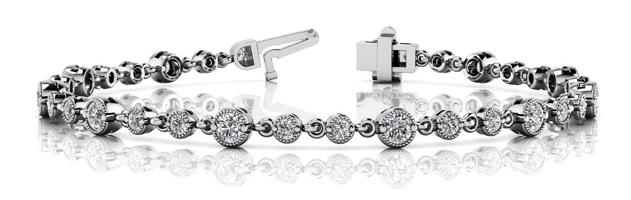 Milgrain Breakdown-Bracelets (2.05 ct. tw.) — White Gold
