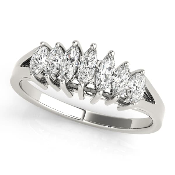 Fancy Shape Marquise Wedding Band — 1 7/8 CT (1.56 ct. tw.) — View 1