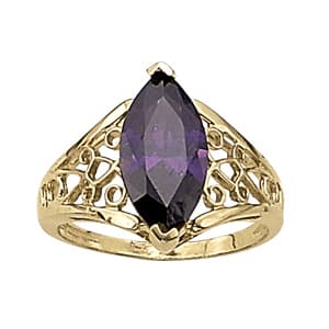 Vintage Filigree Marquise Color Ring — View 1