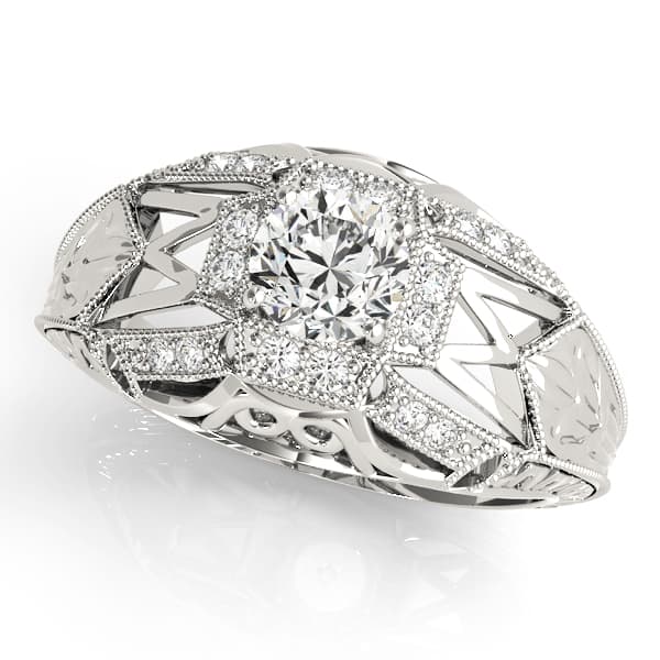 Engagement Rings Antique in 10k White Gold