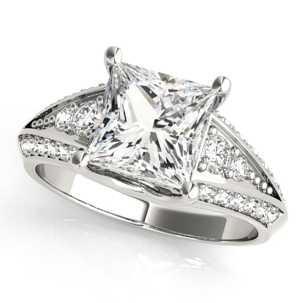 Engagement Rings Multirow in 10k White Gold