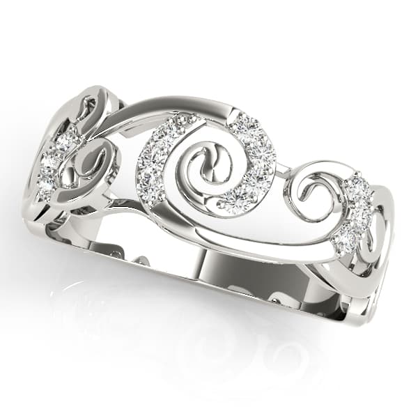 Filigree Prong Set Fashion Rings (1/8 ct. tw.) — View 1