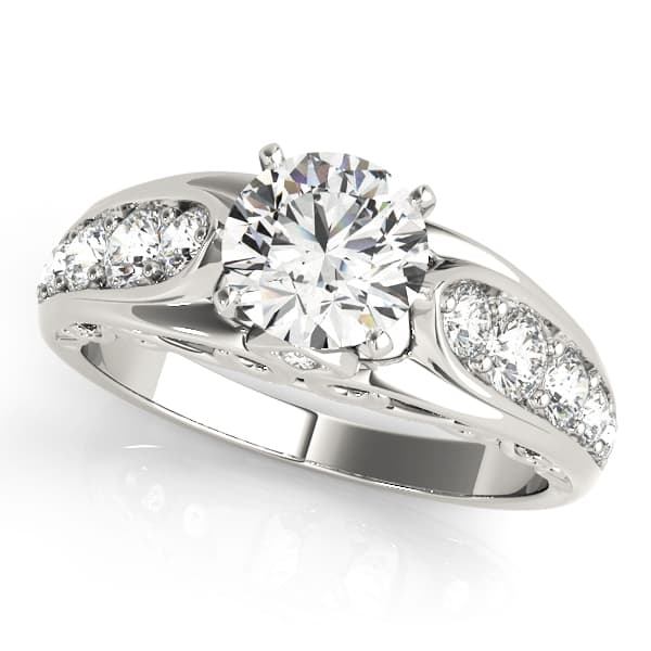 Single Row Engagement Ring — style 84638 in 10k White Gold