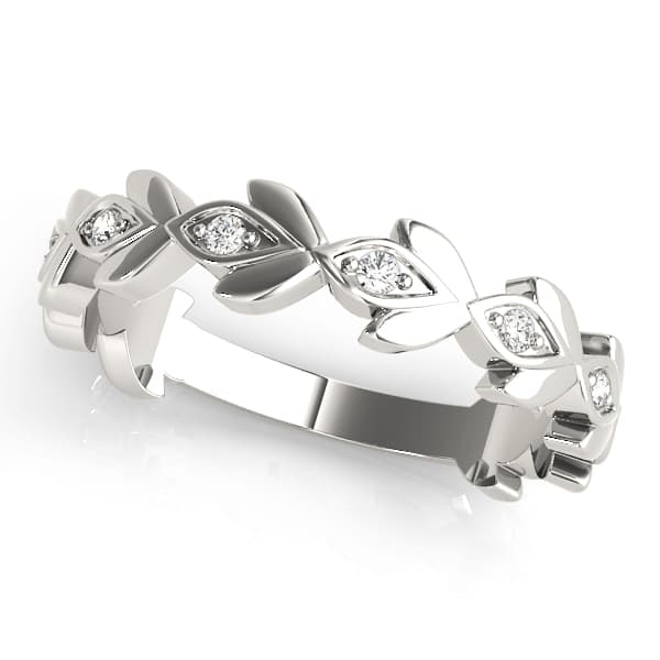 Nature Inspired Floral Shape Stackable Ring (0.1 ct. tw.) — View 1